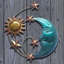 Metal sun moon wall - metal,