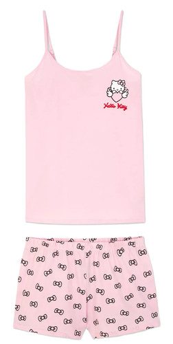 Ladies cami pyjamas hello - ladies,