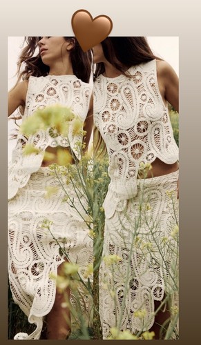 Zara ord asymmetric crochet - co-ord,