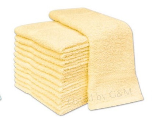 Yellow 100 cotton face cloths - yellow,