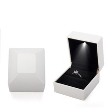 Gift Wedding Proposal Engagement Diamond Ring Box with LED Light Velvet Jewelry
