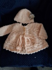 baby clothes 0-3 months girls Handmade Crochet Hat And Cardigan Colour Beige