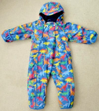 JOJO MAMAN BEBE Puddlesuit 9-12M NEW ?DINOSAUR Fleece Lined All In One SNOWSUIT