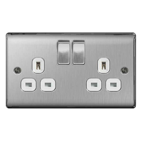 Brushed steel socket single - bg,