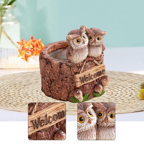 Resin owl planter pot - owl, creative