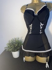 PRETTY SCECRETS SHEER BABYDOLL NEGLIGEE BLACK SIZE 46 DD