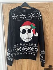 Primark Black Nightmare Before Christmas Jack Skellington Jumper Medium