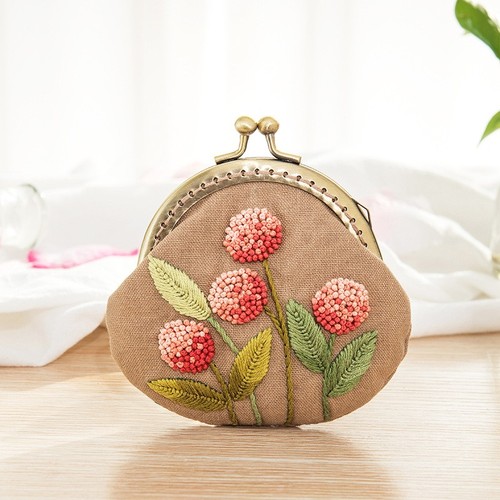 Diy flower embroidery purse - flower,