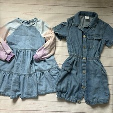 Girls 5-6 Years - Dress Bundle - NEXT ZARA Blue Denim Long Sleeved Shirt