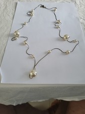 40" M&S Gold Tone Faux Pearl
