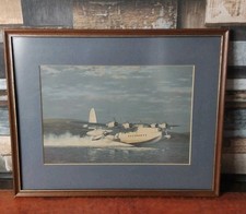 Keith Woodcock, Short Sunderland Mk.V, ORIGINAL PENCIL SKETCH Ltd Edition Framed