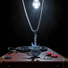 Stainless Steel Dimebag Darrell Lazer Cut Guitar Necklace Pantera Heavy Metal