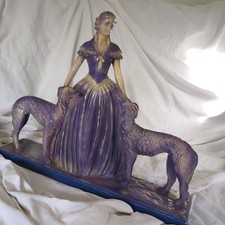 Art deco plaster statue french - deco,