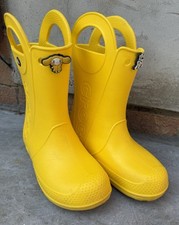 Children’s Crocs Wellies Handle It Rain Boot UK Size 3  Eu 34-35 Bright Yellow