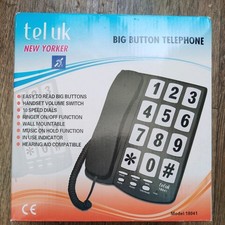 Big Button Corded Land Line Handset Volume Telephone Hearing Aid Compatible 