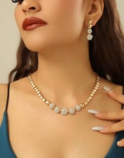 Gold plated rhinestone round - plated,