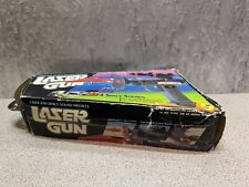Vintage 1980s Made in Hong Kong Gray Lazer Toy Gun Lights & Sound Work Laser Gun