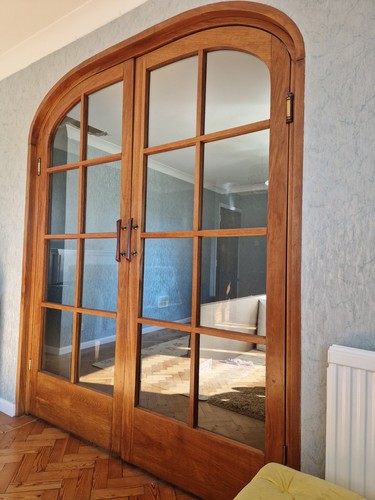 Solid wood glazed double doors - solid,