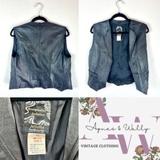 Vintage 70s Designed by Aristos Leather Waistcoat Sz 10/12 Boutique Western 