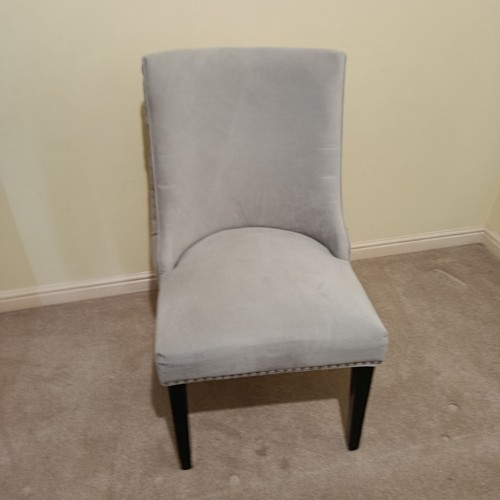 Light grey velvet dining chair - grey,