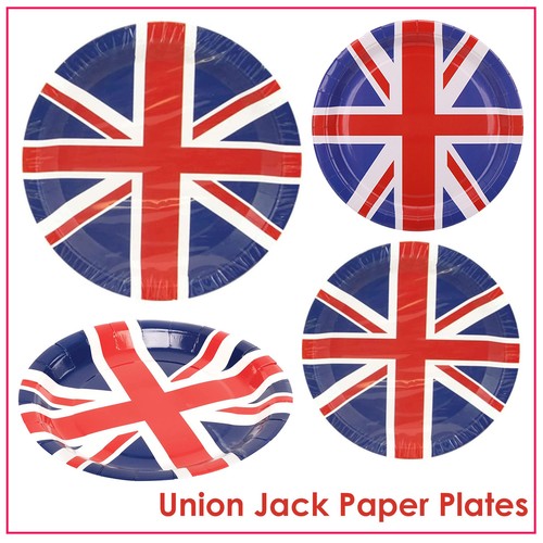 Union jack paper plates - paper, 9"