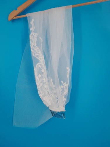 Ivory lace bridal veil floral - ivory,