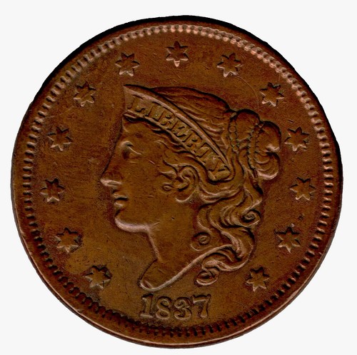 1837 usa coronet head one - coronet,