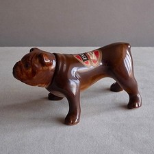 Vintage Rynbende Bulldog Ornament ~ Cherry Brandy Bottle ~ Ceramic Dog Figure