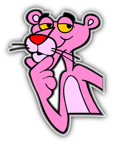 Pink panther thinking - panther, cartoon