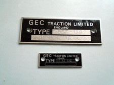 GEC Traction plates from old British Railways E.M.U.