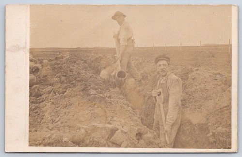 Antique photo men digging