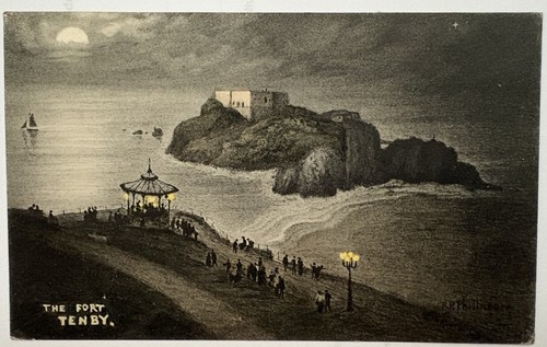 The fort tenby - at, night.