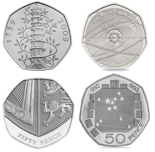 50p coins 2009 - 2010, 2016