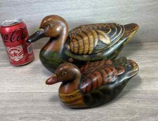 Vintage Ceramic Decoy Mallard Duck Rustic Handpainted Decorative Ornament Figure