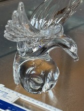 Marcolin Glass Crystal Seagull on Abstract Sphere Large 15" Statue Figurine