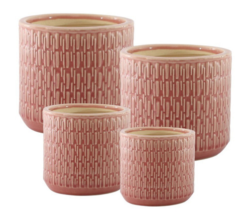 Ceramic textured plant pot - textured,