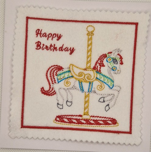 Embroidered birthday carousel - embroidered,