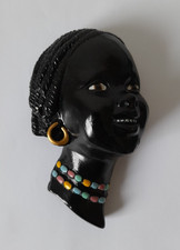 Vintage Retro 50s Chalkware Plaster Wall Plaque Woman Lady Head Face Tretchikoff