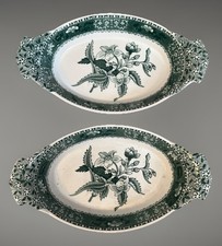 Pair Of Very Rare Spode Green