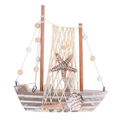 Wooden boat decor beach style - boat,