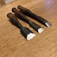 Japanese Woodworking Chisels 3 Various Size Vintage Chisels