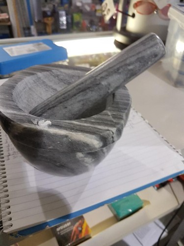 Pestle and mortar marble - marble, grey
