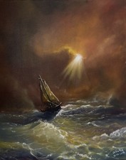 Sailing Ship in Stormy Sea