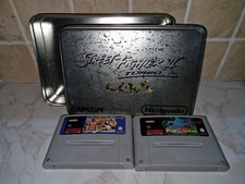 Street Fighter II (2) Turbo Metal Tin - Super Nintendo (Snes) Rare With 2x Games