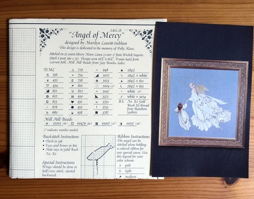 Lavender and lace cross stitch - and,