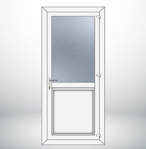 Upvc single door half glass - single,