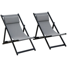 Outsunny 2pcs texteline chaise - outsunny,