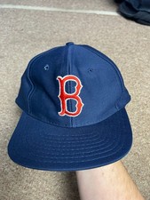 Vintage 90s Boston Red Sox Baseball Cap MLB One Size Blue Adjustable Hat