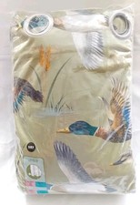 Curtains Pair Dunelm Green Flying Mallards Birds Eyelet Top W 66"x L90"  New