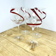 4x Vintage Large Red Swirline